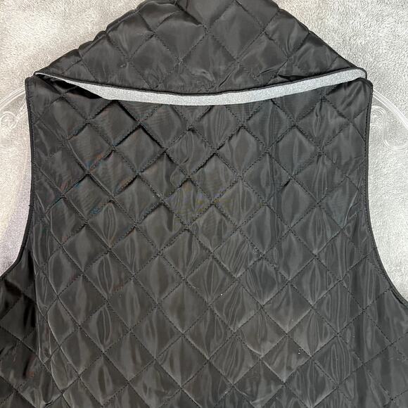 Soft Surroundings Quilted Crossover Puffer Vest Women’s S Black Snowline - Picture 7 of 9